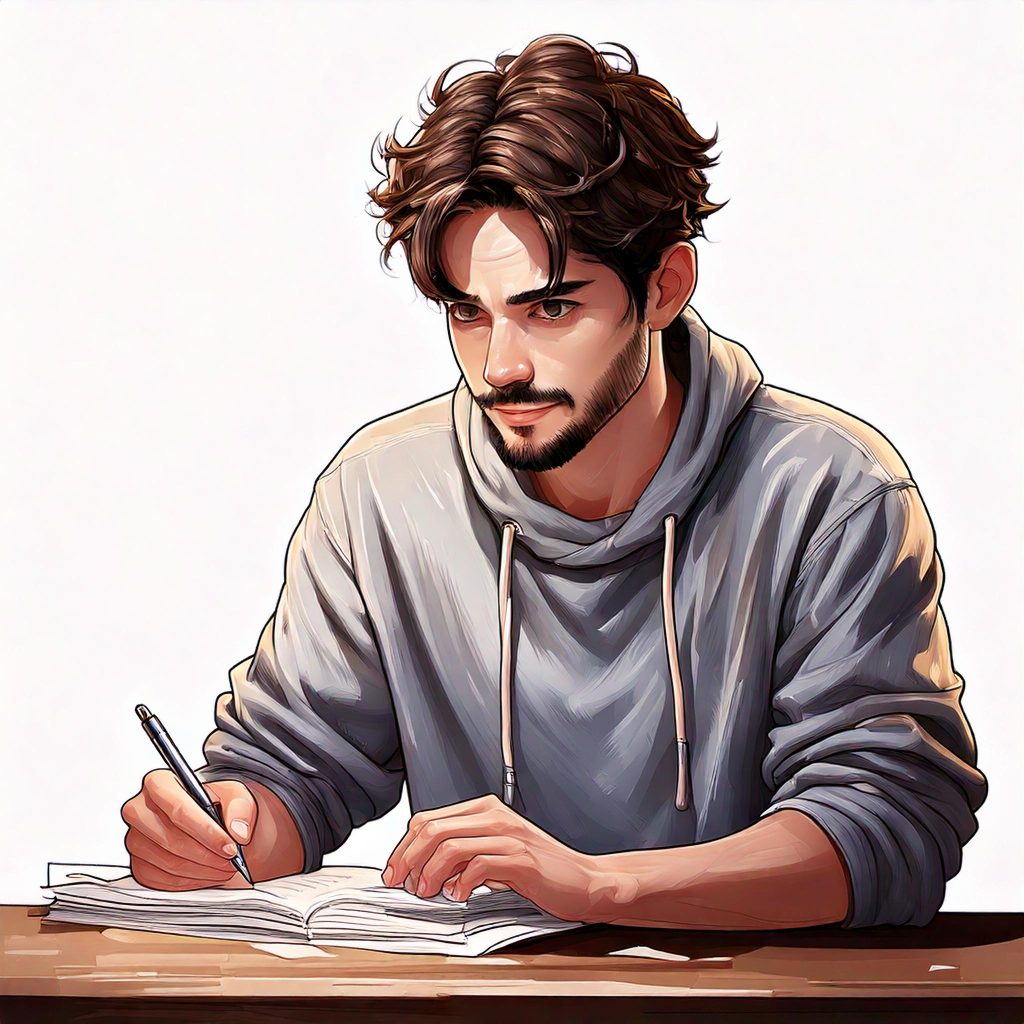 Imagen generada mediante IA. Padre escribiendo una nota con la mano temblorosa, creando la magia del Ratón Pérez para su hija.